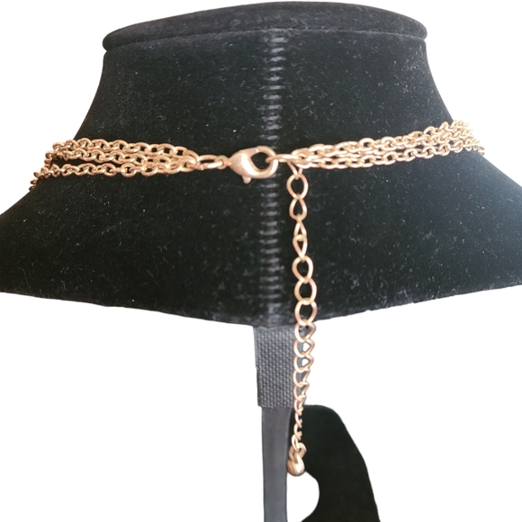 Layered Bead & Wood Necklace Triple Strand Boho Rustic Festival - Picture 6 of 6